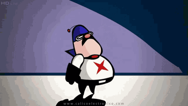 a cartoon character with the website www.calicoelectrolico.com in the corner