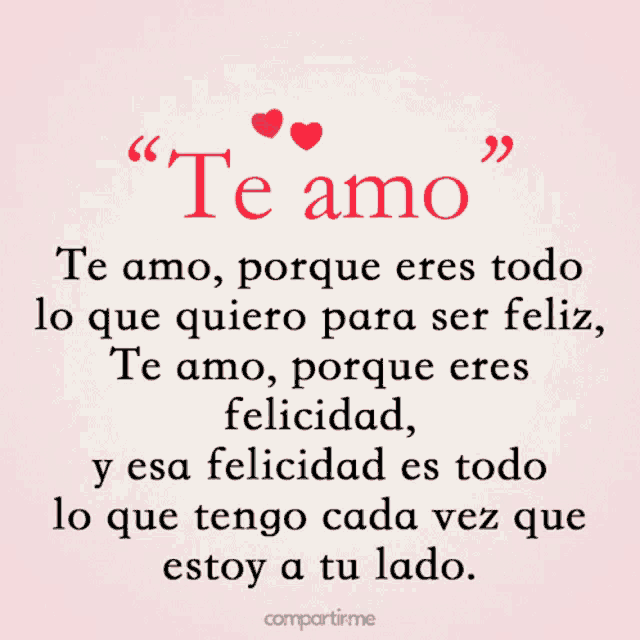 a pink background with hearts and the words te amo