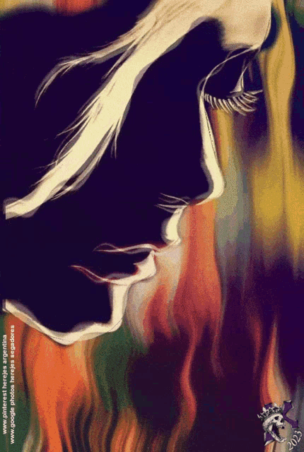 a painting of a woman 's face with the website www.pinterest.blogspot.com on the bottom