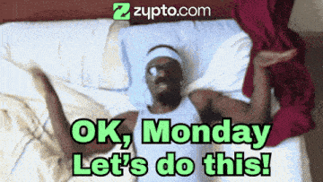 a man is laying on a bed with the words " ok monday let 's do this "