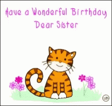 Have A Wonderful Birthday Dear Sister Youre Lovely GIF - Have A Wonderful Birthday Dear Sister Youre Lovely Cats GIFs