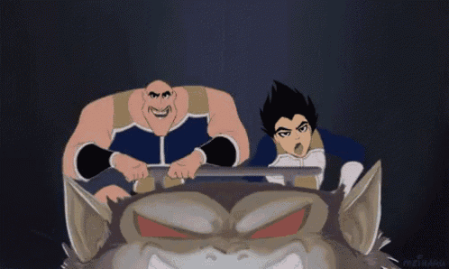 a cartoon of a man and a woman riding a roller coaster with a monster in the back