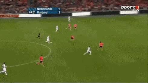 a soccer game between netherlands and hungary with a score of 3 to 3