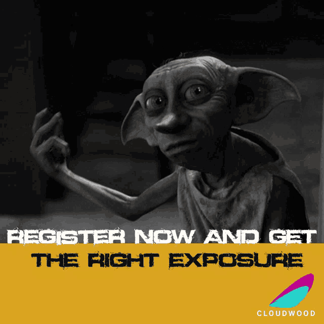 a sign that says register now and get the right exposure on it
