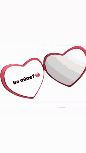 a heart shaped mirror that says be mine