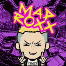 a cartoon drawing of a man with a crown on his head and the word rock