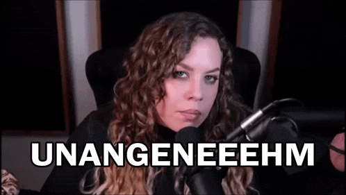 a woman with curly hair is sitting in front of a microphone and says unageneehm .