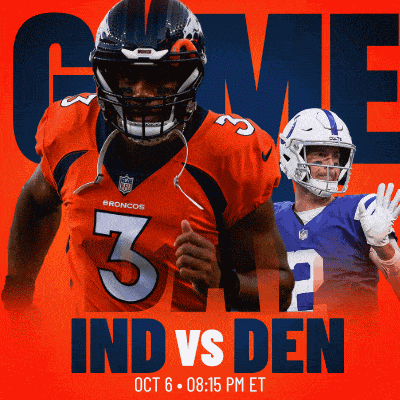 a poster for a game between the broncos and the indians