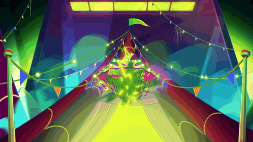 a colorful cartoon drawing of a christmas tree
