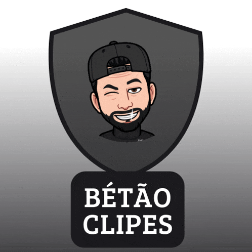 a logo for betao clipes with a man wearing a baseball cap