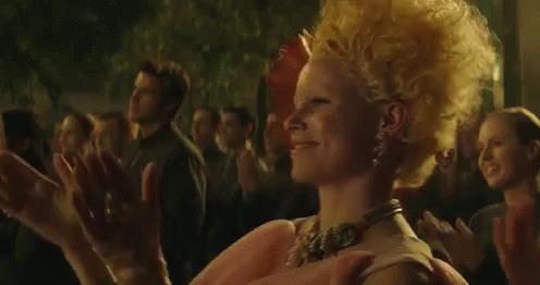 Clap GIF - The Hunger Games Effie Trinket Elizabeth Banks GIFs