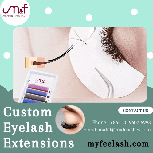 a picture of a woman 's eye with the words custom eyelash extensions on it