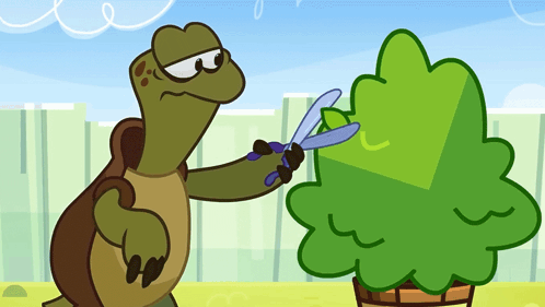 Trimming The Tree Turtle GIF - Trimming The Tree Turtle Om Nom Stories GIFs