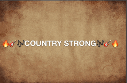 a brown background with the words country strong written in white letters