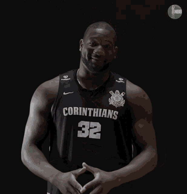 a man wearing a corinthians jersey with the number 32