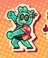 a cartoon drawing of a teddy bear wearing a shirt and shorts is dancing .