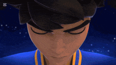 a close up of a man 's face with his eyes closed