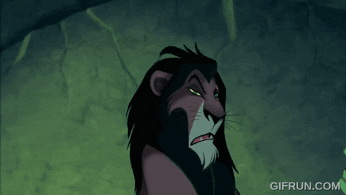 a gif of scar from the lion king is displayed