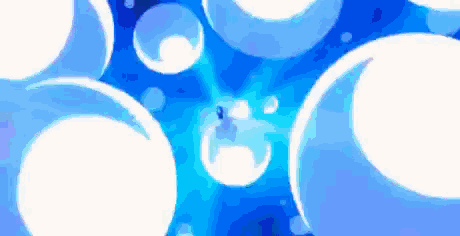 a blue background with white circles on it