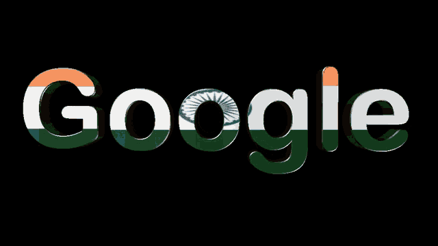 a google logo with a flag of india on it