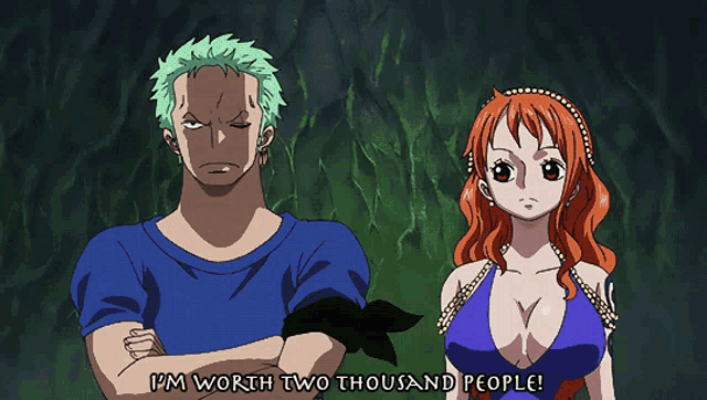 a man and a woman are standing next to each other with i 'm worth two thousand people written on the bottom