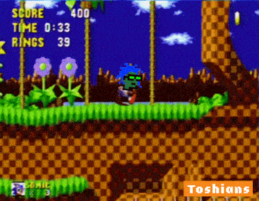 a screenshot of a video game called sonic the hedgehog showing a score of 400