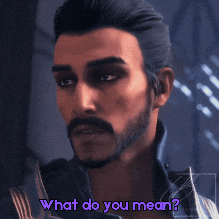 a man with a beard and mustache asks what do you mean