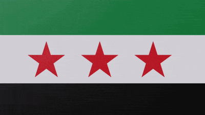 three red stars on a green white and black background