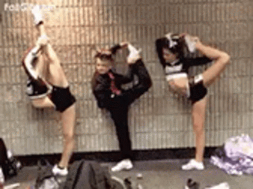 Stretching Cheerleaders GIF - Stretching Cheerleaders Let Go GIFs