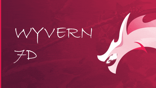 wyvern fd is written on a red background