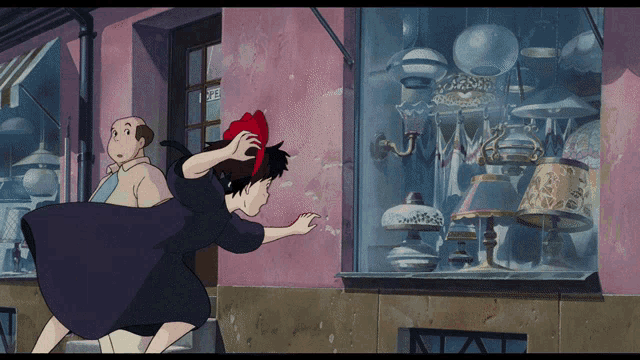 a man and a girl are standing in front of a store with a sign that says 28