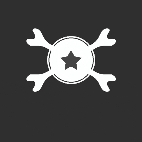 a logo for restricted area family with crossbones and a star in the center