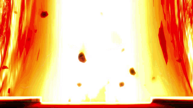 a cartoon illustration of a fire explosion with rocks flying out of it .
