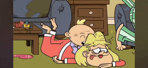 a cartoon of a baby laying on a woman 's lap