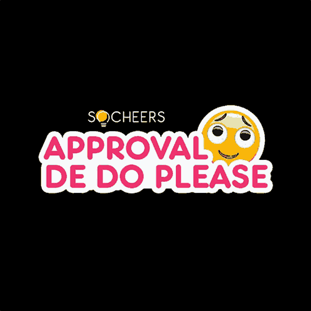 a sticker that says approval de do please with a sad face