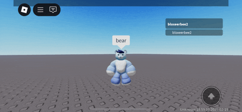 a screenshot of a video game shows a bear with the name bloxerbee2