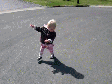 Girl Runs From Her Shadow GIF - Baby Runs Shadow GIFs