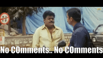 two men standing next to each other with the words " no comments no comments " on the bottom