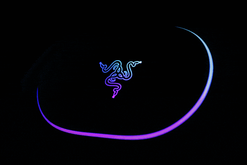 a glowing circle with a snake logo on it