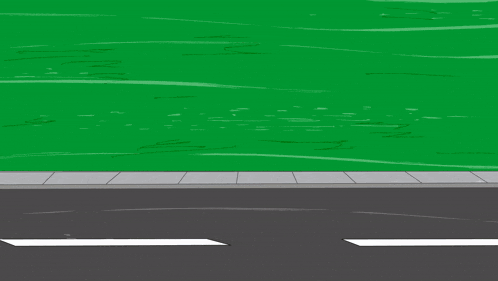 a cartoon drawing of a man driving a sports car