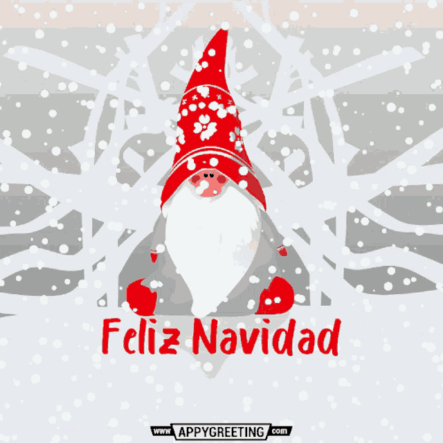 a christmas card that says feliz navidad in red