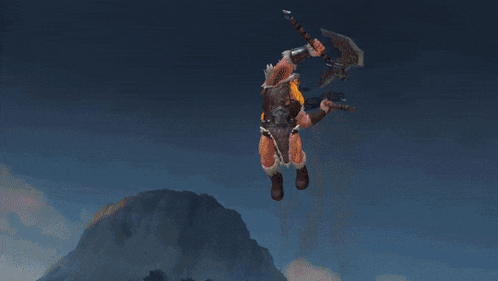 a blue lightning bolt is being thrown at a monster