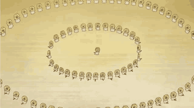 a drawing of a circle of circles with one in the middle