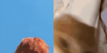a close up of a person 's face and a close up of a person 's stomach .