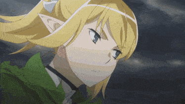 a girl with blonde hair and blue eyes is wearing a green jacket and choker