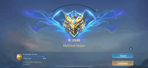a screenshot of a game that says 25/50 mythical honor on it
