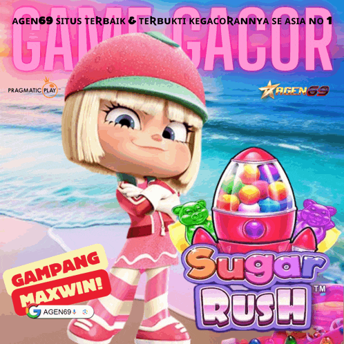 a poster for sugar rush shows a girl in a pink dress