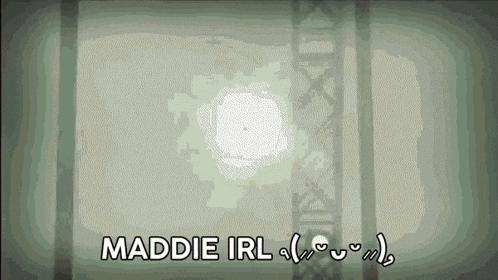 maddie irl is written in white on a gray background