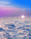 the sun is shining through the clouds in a blue sky