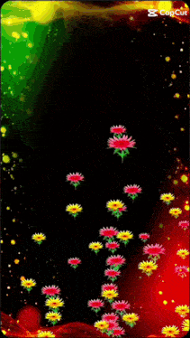 a woman 's face is surrounded by colorful flowers on a phone screen